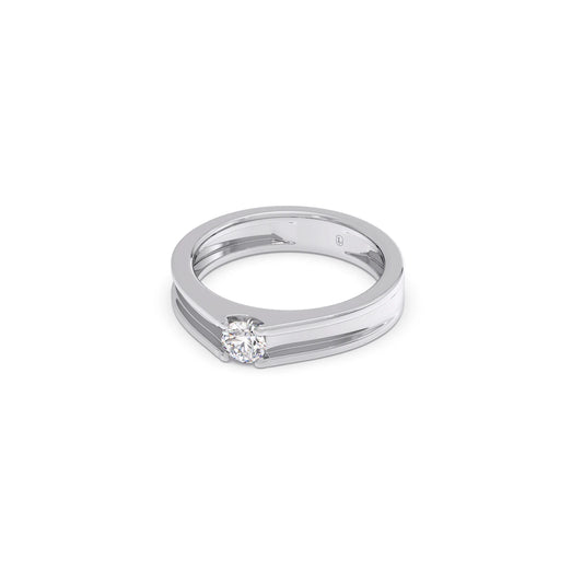 Men’s Prong-Set Solitaire Wedding Band