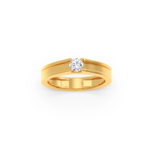 Men’s Prong-Set Solitaire Wedding Band