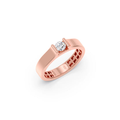 Modern Flat Band with Round Diamond