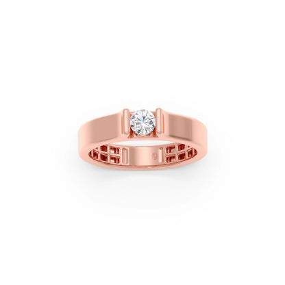 Modern Flat Band with Round Diamond