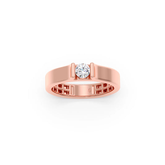 Modern Flat Band with Round Diamond