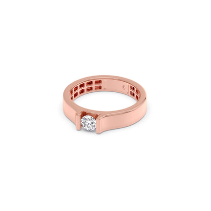 Modern Flat Band with Round Diamond