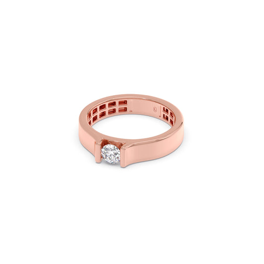 Modern Flat Band with Round Diamond