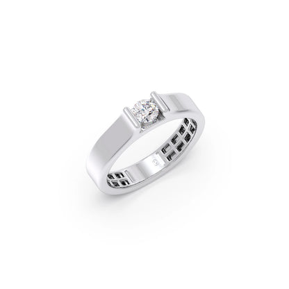 Modern Flat Band with Round Diamond