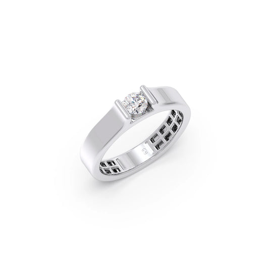 Modern Flat Band with Round Diamond