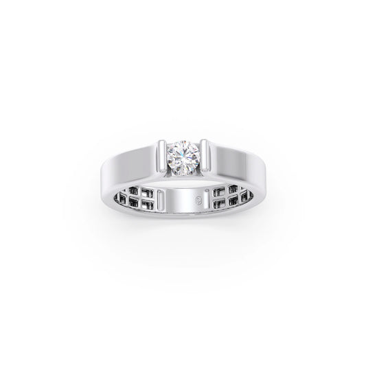 Modern Flat Band with Round Diamond