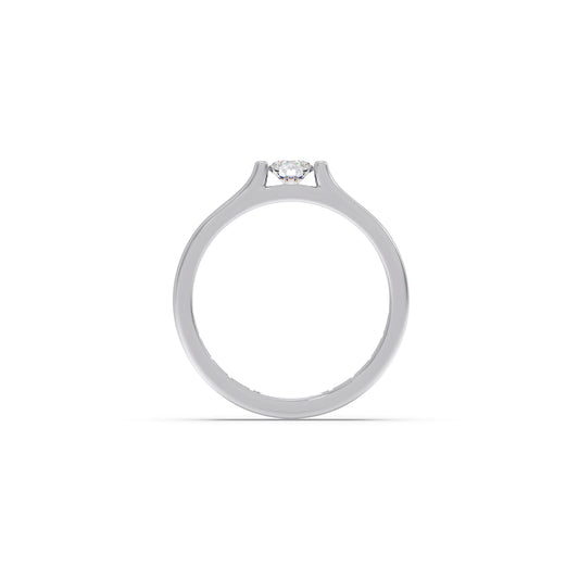 Modern Flat Band with Round Diamond