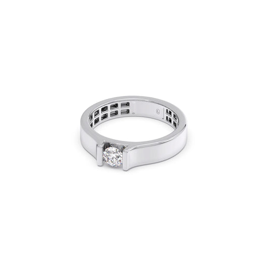 Modern Flat Band with Round Diamond