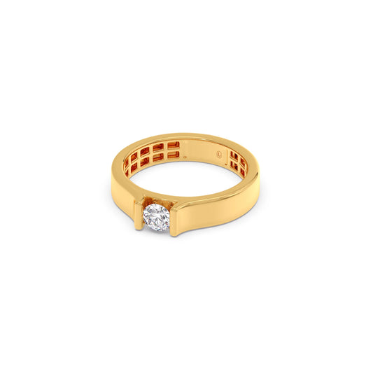 Modern Flat Band with Round Diamond