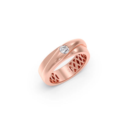 Sleek Twisted Solitaire Ring