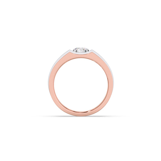 Men's Two-Tone Prong-Set Solitaire Band