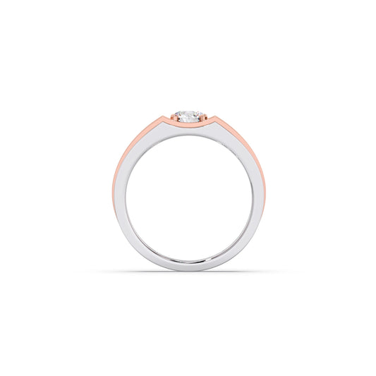 Men's Two-Tone Prong-Set Solitaire Band