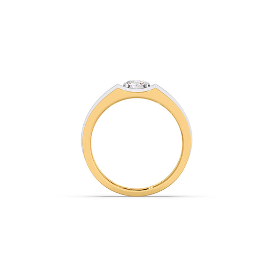 Men's Two-Tone Prong-Set Solitaire Band