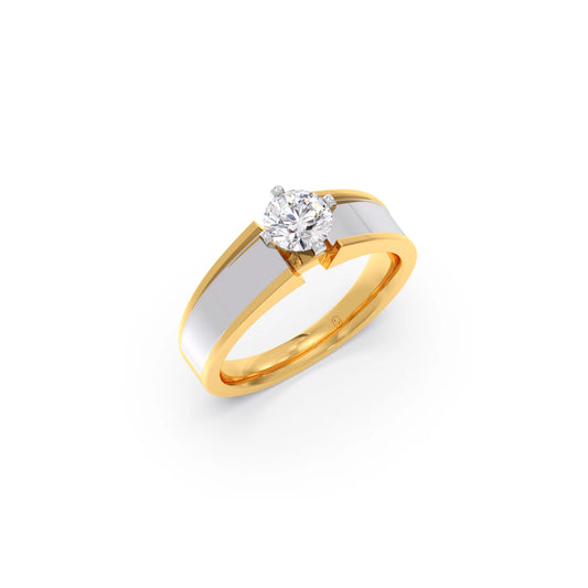 Men's Two-Tone Solitaire Engagement Ring