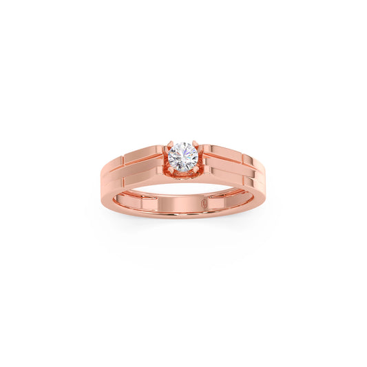 Classic Diamond Solitaire Men's Engagement Ring