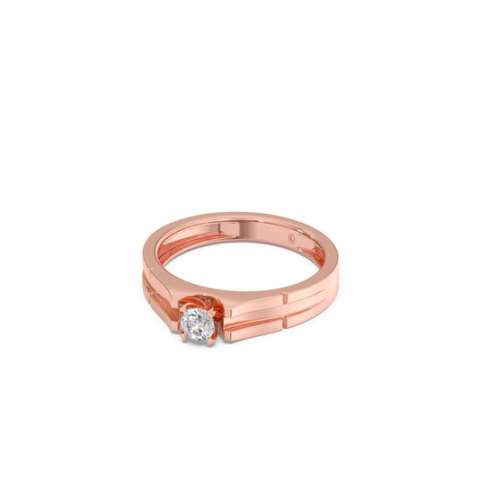Classic Diamond Solitaire Men's Engagement Ring