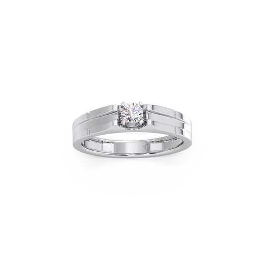 Classic Diamond Solitaire Men's Engagement Ring
