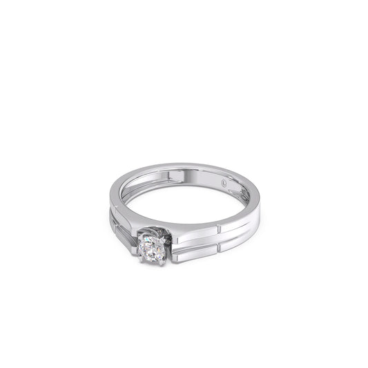 Classic Diamond Solitaire Men's Engagement Ring