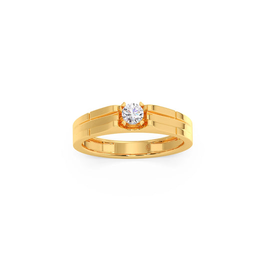 Classic Diamond Solitaire Men's Engagement Ring