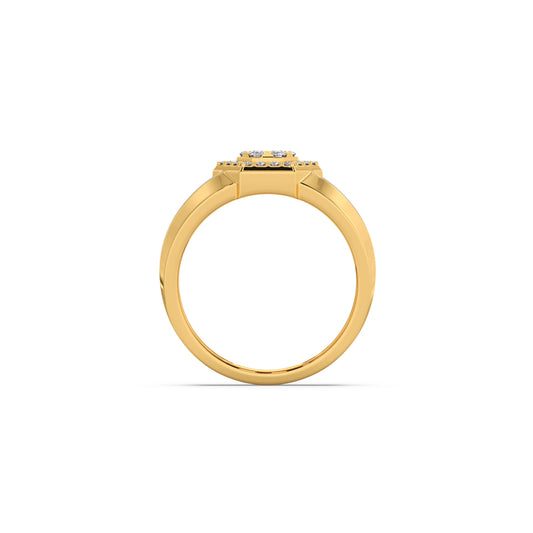 Men’s Two Tone Hexagonal Cluster Diamond Ring