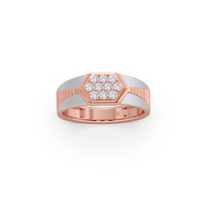 Men’s Hexagonal Cluster Diamond Ring