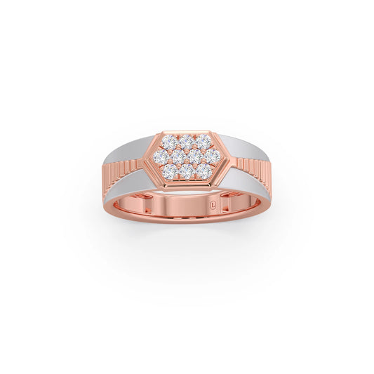 Men’s Hexagonal Cluster Diamond Ring