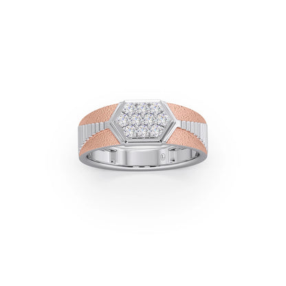 Men’s Hexagonal Cluster Diamond Ring