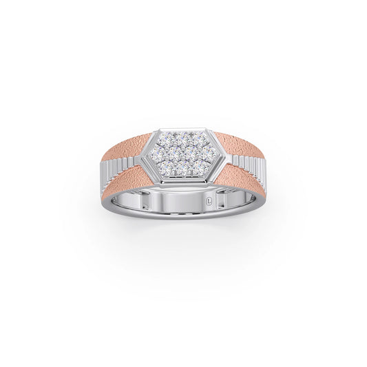 Men’s Hexagonal Cluster Diamond Ring