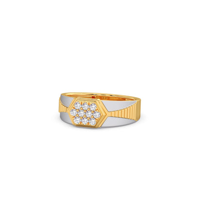 Men’s Hexagonal Cluster Diamond Ring