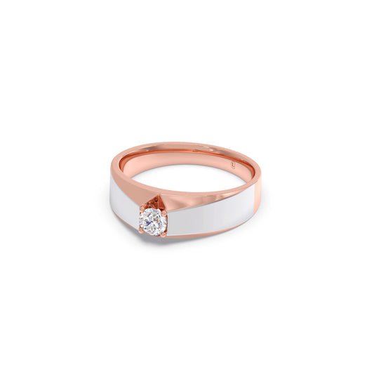 Men’s Two-Tone Solitaire Engagement Band