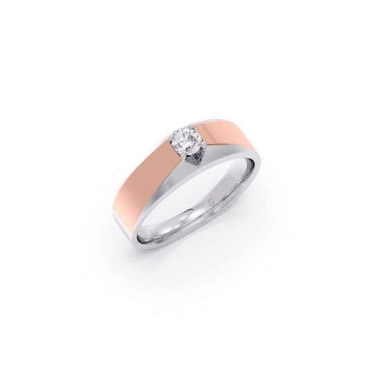 Men’s Two-Tone Solitaire Engagement Band