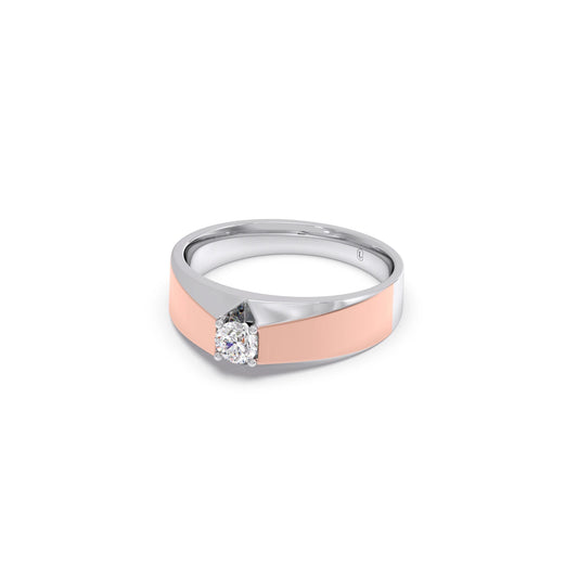 Men’s Two-Tone Solitaire Engagement Band