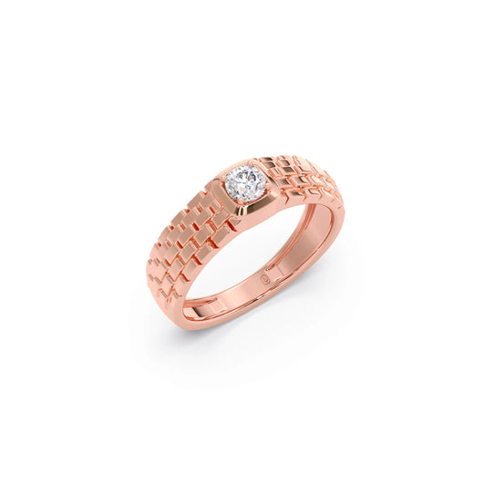 Men’s Textured Solitaire LGD Ring