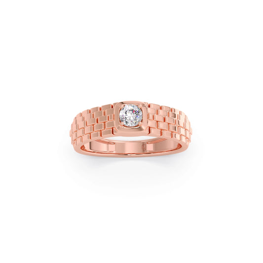 Men’s Textured Solitaire LGD Ring