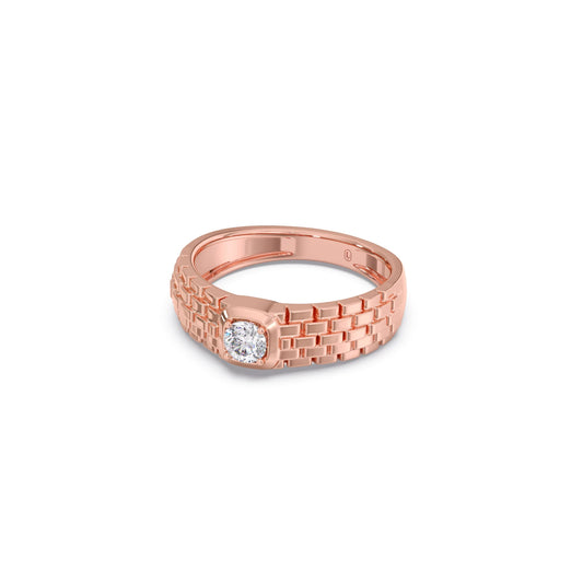 Men’s Textured Solitaire LGD Ring