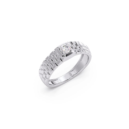 Men’s Textured Solitaire LGD Ring