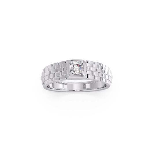 Men’s Textured Solitaire LGD Ring