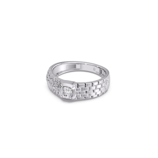 Men’s Textured Solitaire LGD Ring