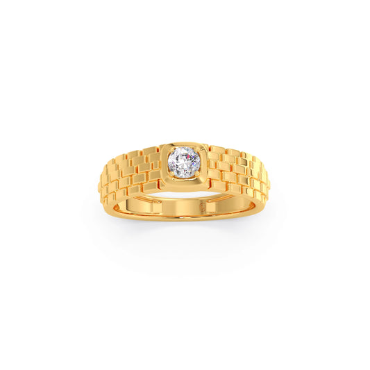 Men’s Textured Solitaire LGD Ring