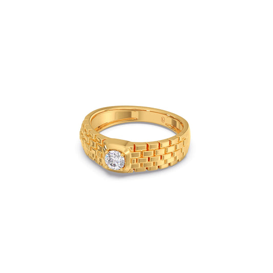 Men’s Textured Solitaire LGD Ring