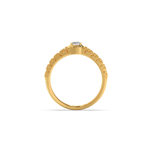 Men’s Textured Solitaire LGD Ring