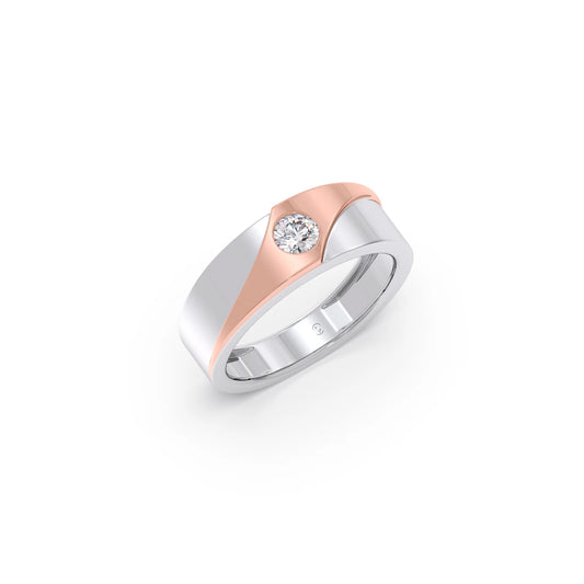 0.30ct Men’s Two-Tone Solitaire Engagement Band