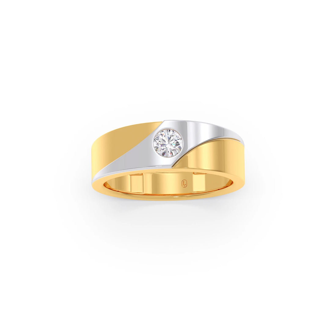 0.30ct Men’s Two-Tone Solitaire Engagement Band