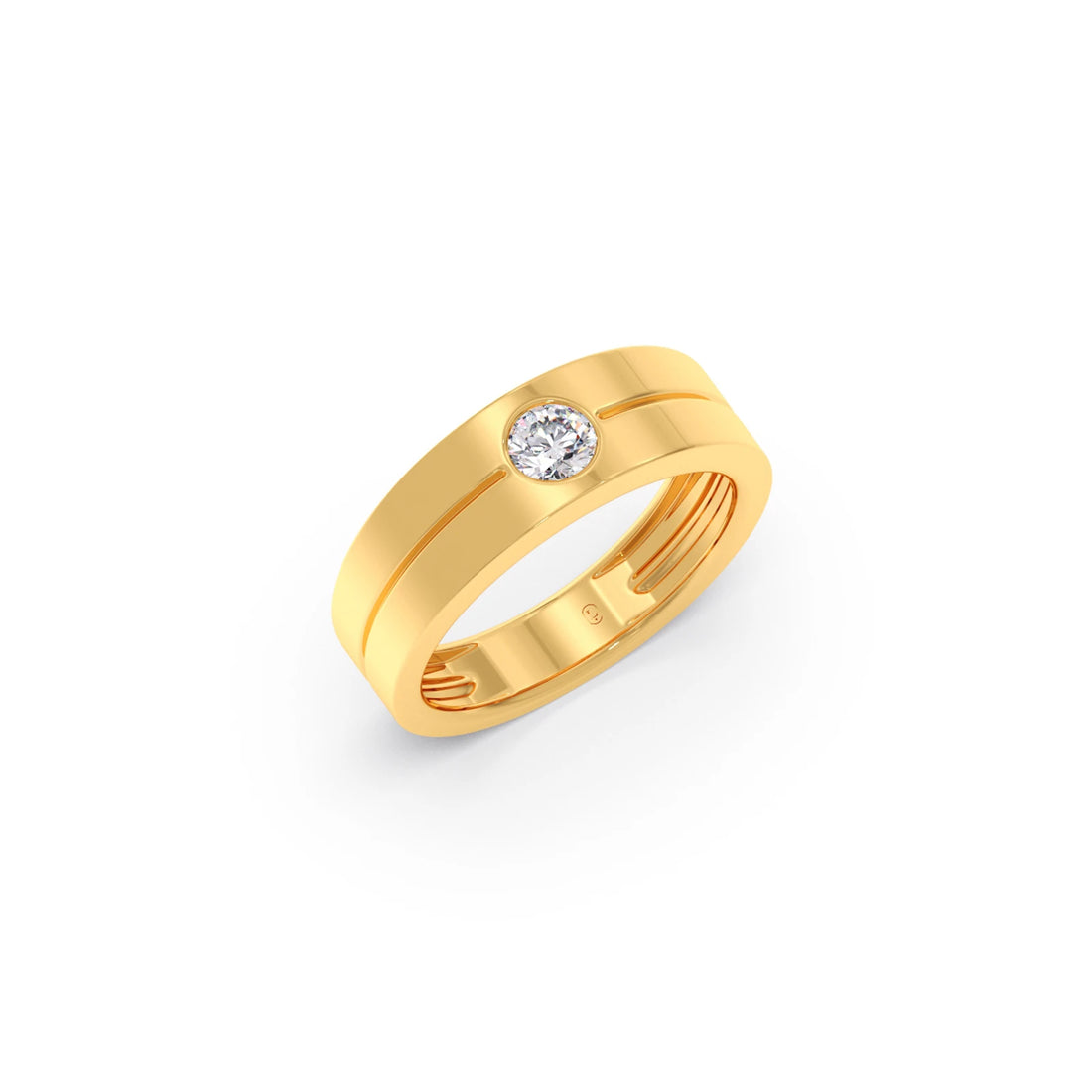 Men’s Sleek Solitaire Lab-Grown Diamond Band