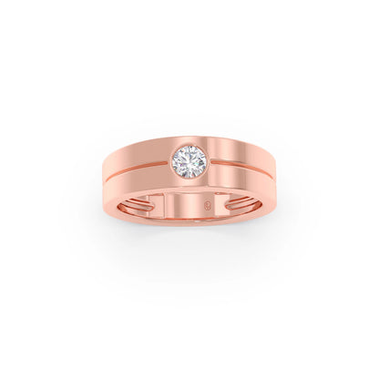 Men’s Sleek Solitaire Lab-Grown Diamond Band