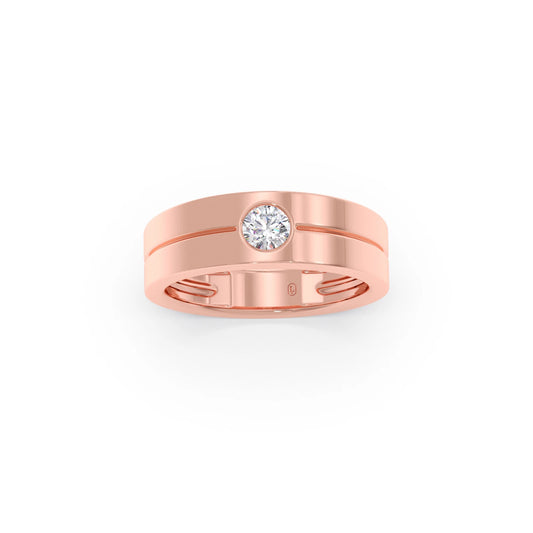 Men’s Sleek Solitaire Lab-Grown Diamond Band
