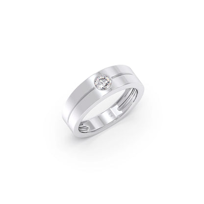 Men’s Sleek Solitaire Lab-Grown Diamond Band