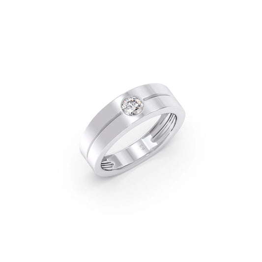 Men’s Sleek Solitaire Lab-Grown Diamond Band