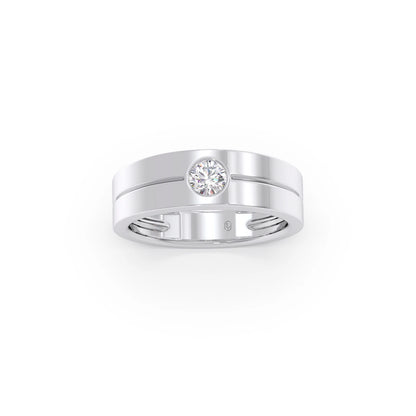 Men’s Sleek Solitaire Lab-Grown Diamond Band