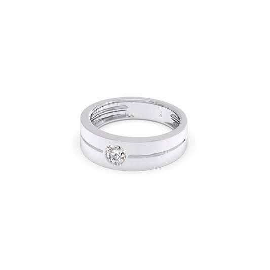 Men’s Sleek Solitaire Lab-Grown Diamond Band